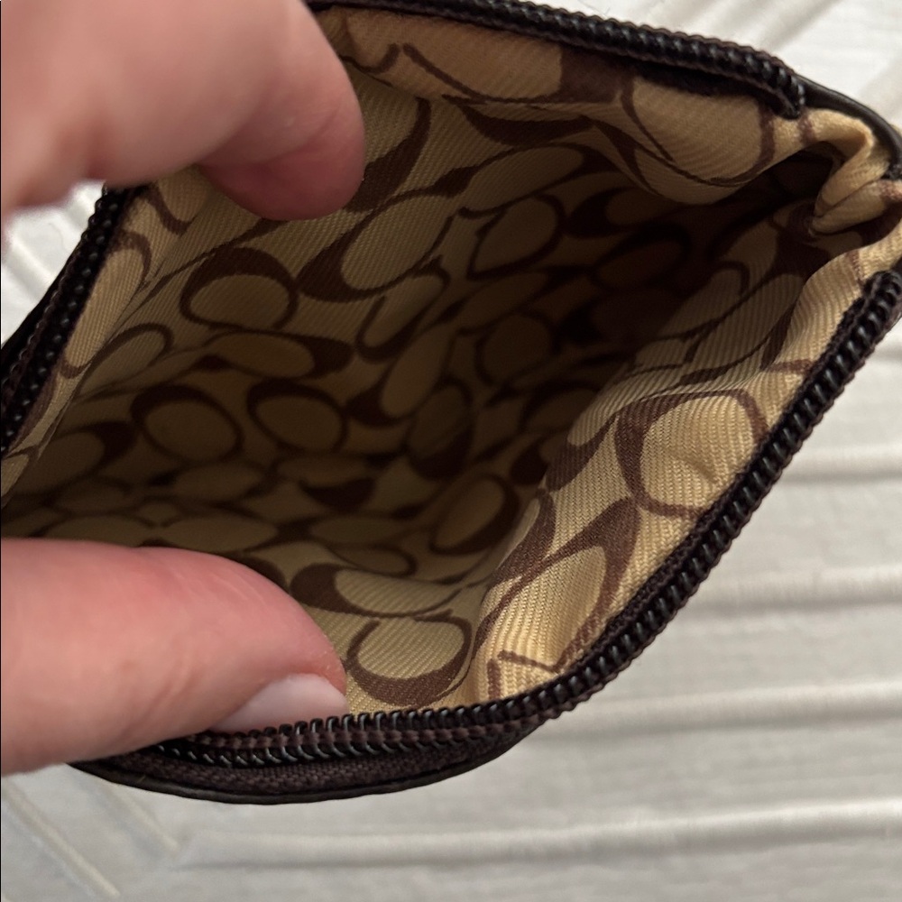 Coach Signature Print Wristlet/Pouch - Picture 2 of 5
